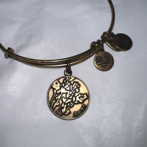 Alex and Ani Antiqued Gold Tone “Aunt” Charm Bracelet - Picture 3 of 7